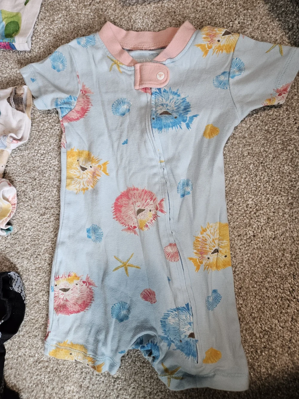 Burts Bees Baby Short Sleeve Romper Pajamas Bundle Of 4 - Assorted Size 6-9 M